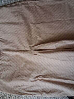Ann Taylor Beige Skirt with Orange Pinstripes Cotton 8